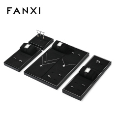 FANXI hot sale Black Microfiber metal Baking paint jewelry display