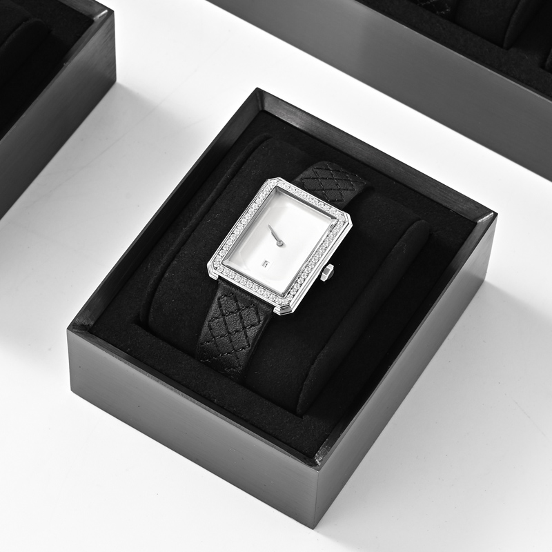 FANXI new arrival Black Microfiber metal watch display set