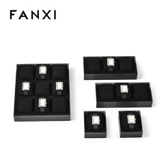 FANXI new arrival Black Microfiber metal watch display set
