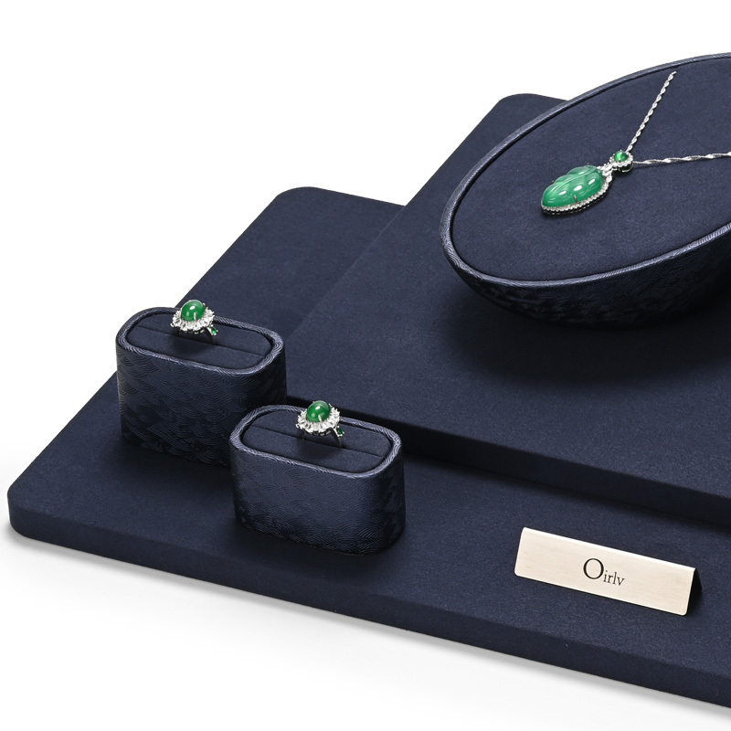 FANXI wholesale Blue leather Microfiber Jewelry display set