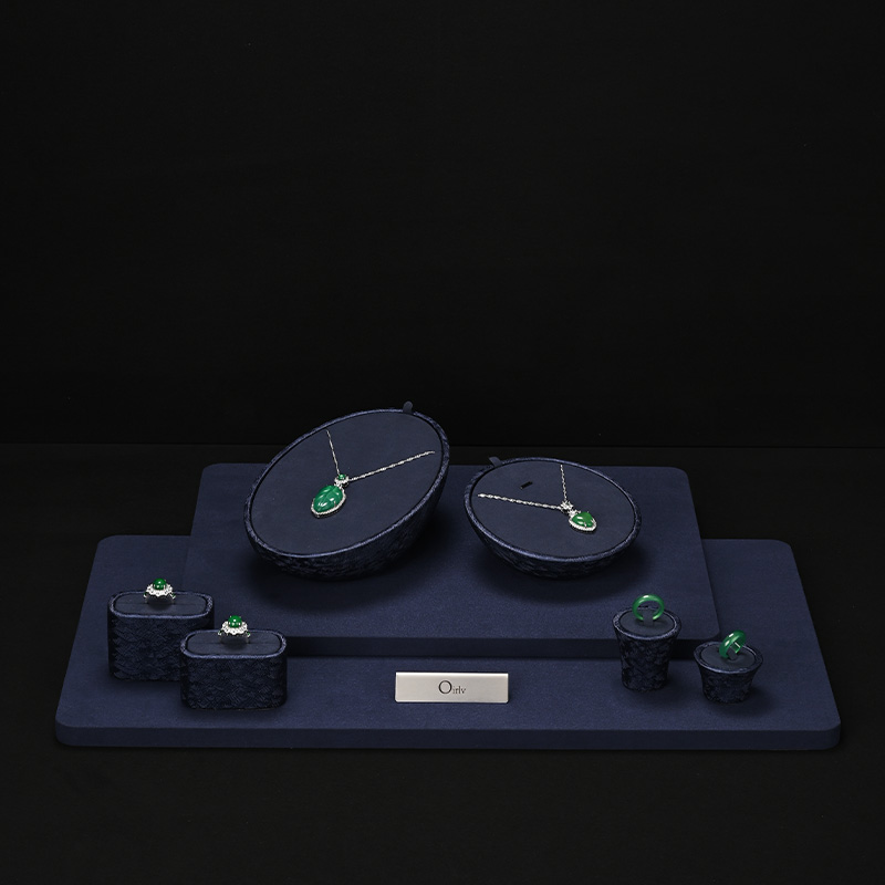 FANXI wholesale Blue leather Microfiber Jewelry display set