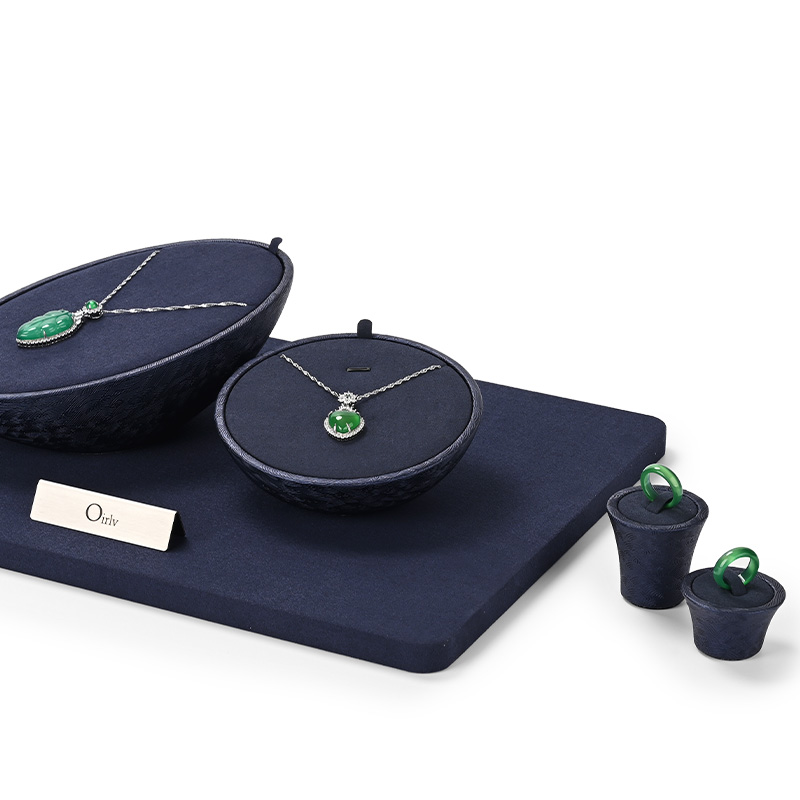 FANXI wholesale Blue leather Microfiber Jewelry display set