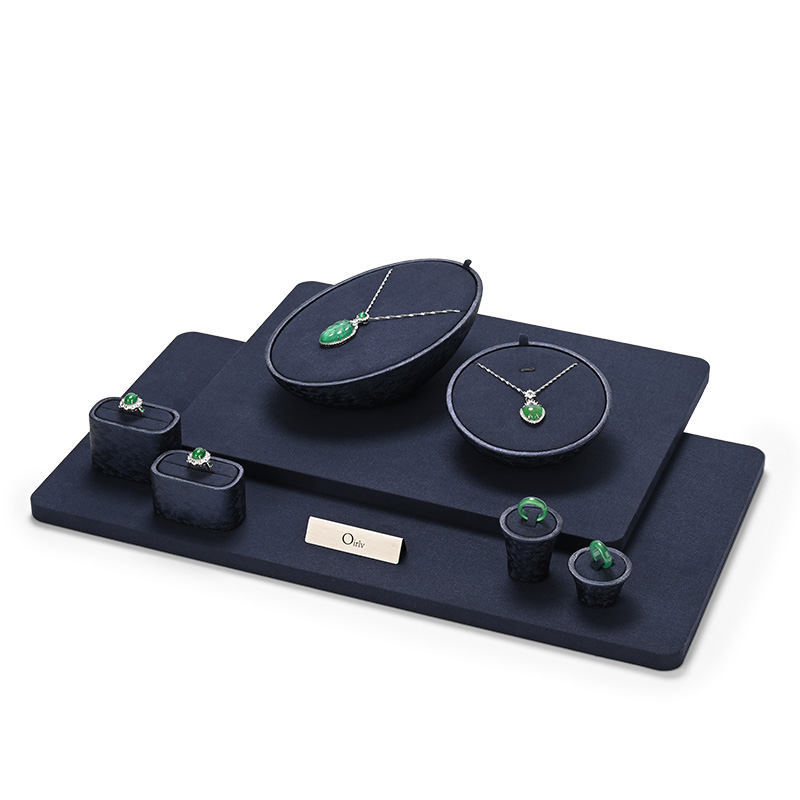 FANXI wholesale Blue leather Microfiber Jewelry display set