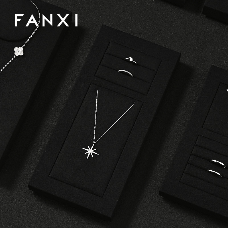 FANXI custom Black Microfiber Jewelry display set series