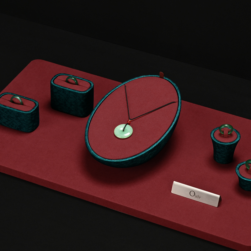 FANXI factory Red Microfiber and leather Jewelry display set