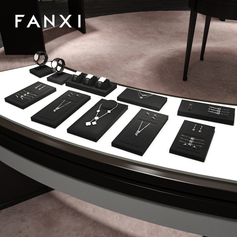 FANXI custom Black Microfiber Jewelry display set series