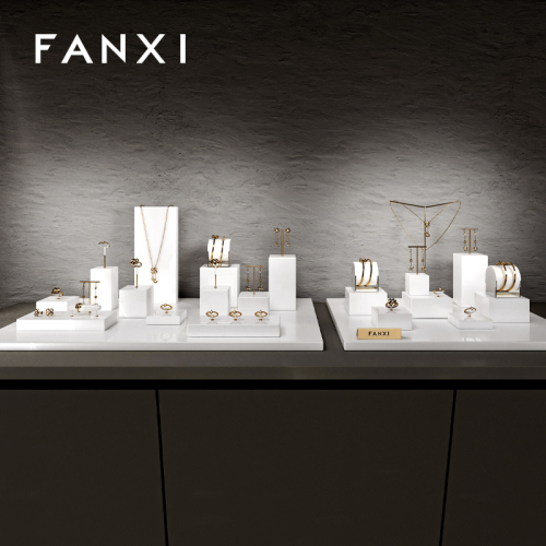 FANXI luxury White MDF spray paint Jewelry Display