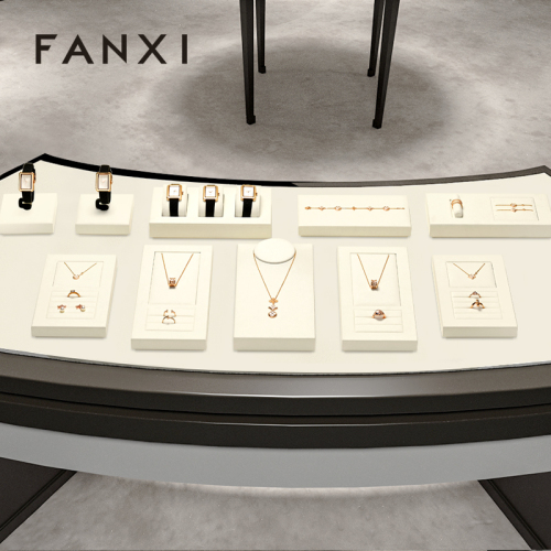 FANXI high quality Beige Microfiber necklace display