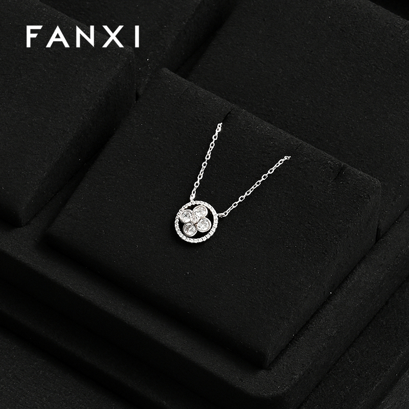 FANXI new arrival black Microfiber luxury jewellery display