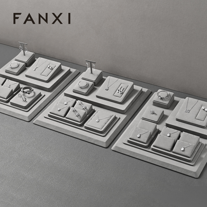 FANXI hot sale Gray Microfiber display for jewelry