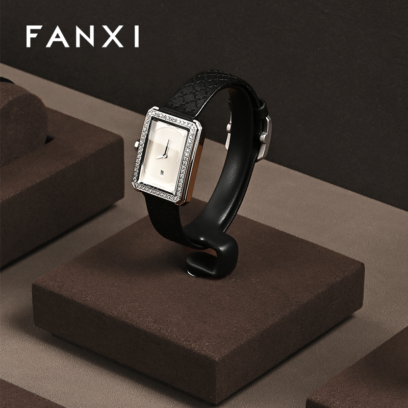 FANXI wholesale Coffee color Microfiber Jewelry display