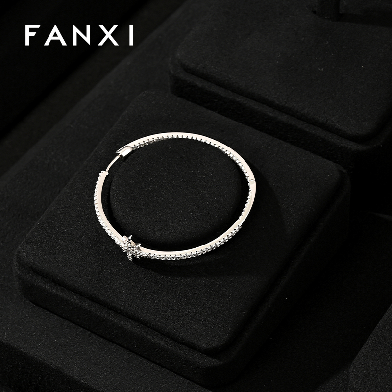 FANXI new arrival black Microfiber luxury jewellery display