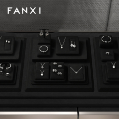FANXI new arrival black Microfiber luxury jewellery display