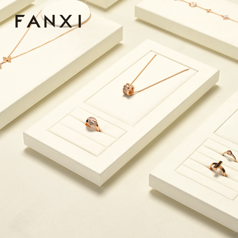 FANXI high quality Beige Microfiber necklace display