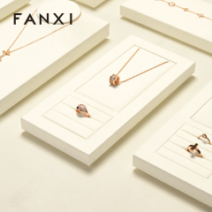 FANXI high quality Beige Microfiber necklace display