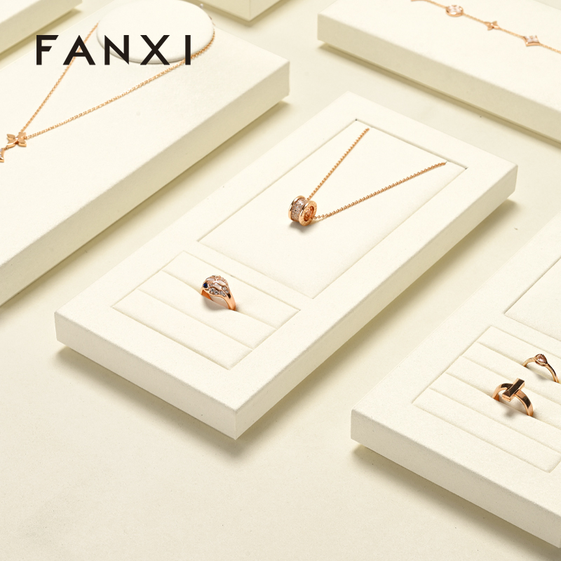 FANXI high quality Beige Microfiber necklace display