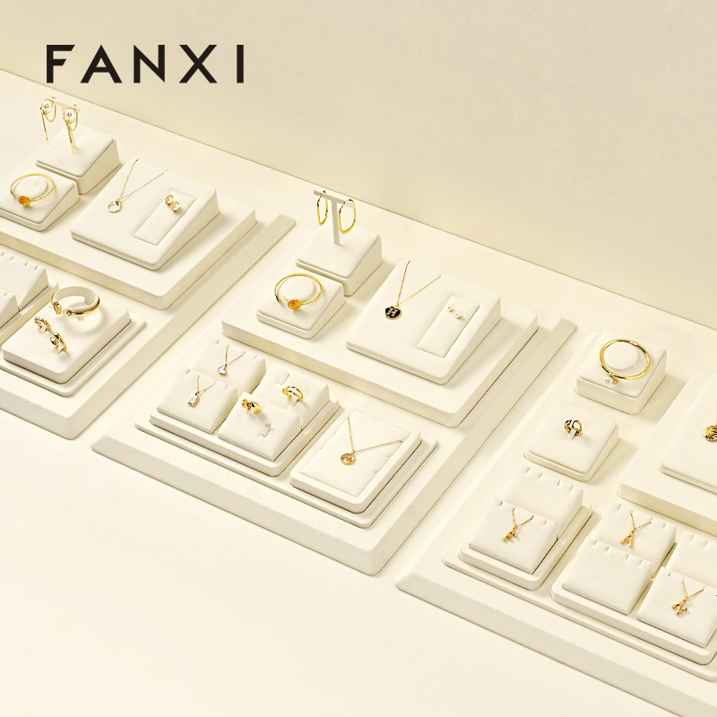 FANXI wholesale Beige Microfiber jewelry presentation