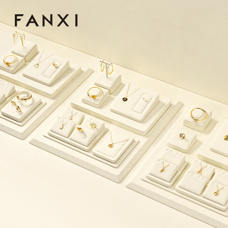 FANXI wholesale Beige Microfiber jewelry presentation