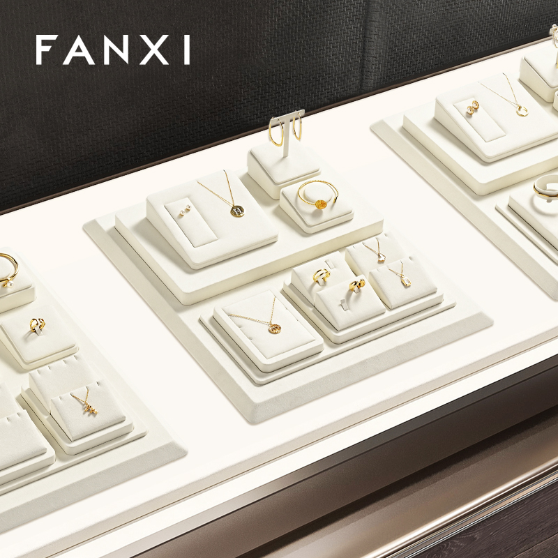 FANXI wholesale Beige Microfiber jewelry presentation