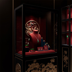 FANXI custom Green and Red Microfiber leather jewellery display