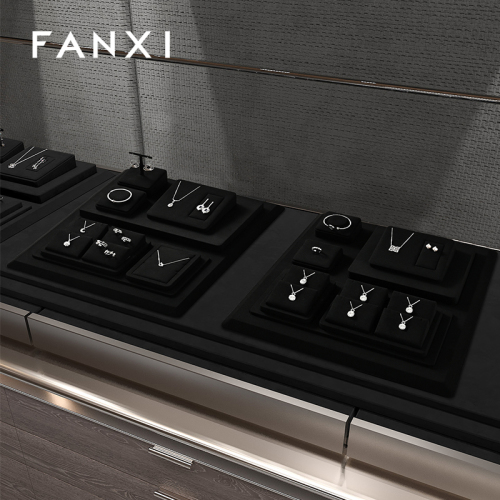 FANXI new arrival black Microfiber luxury jewellery display