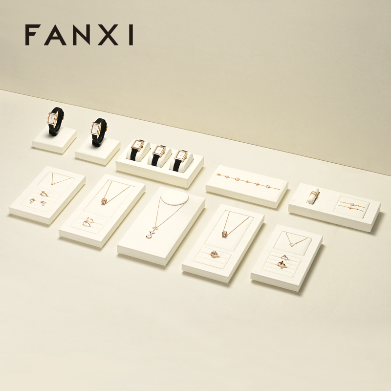 FANXI high quality Beige Microfiber necklace display