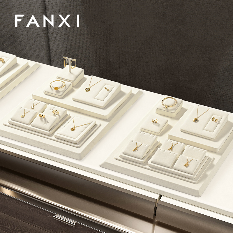 FANXI wholesale Beige Microfiber jewelry presentation