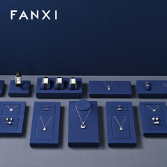 FANXI hot sale Blue Microfiber luxury Jewelry display tray