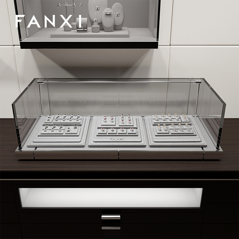 FANXI fashion grey Microfiber custom jewelry display