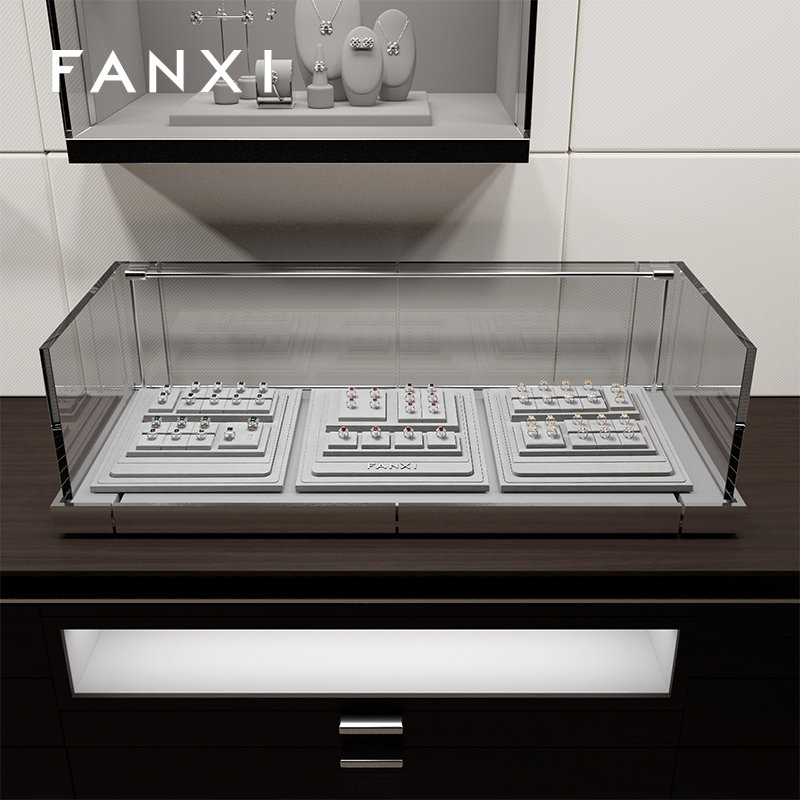 FANXI fashion grey Microfiber custom jewelry display