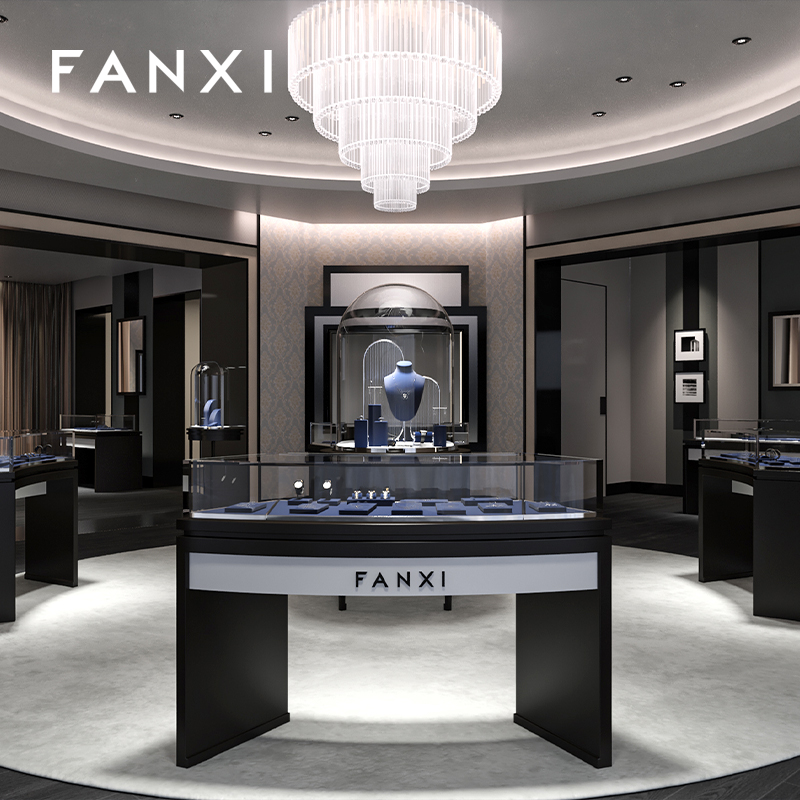 FANXI hot sale Blue Microfiber luxury Jewelry display tray