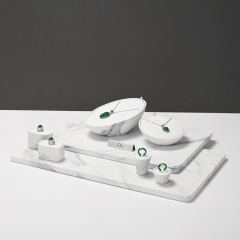 FANXI hot sale white leather luxury jewelry display set