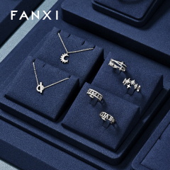 FANXI high quality Blue Microfiber luxurious jewelry display
