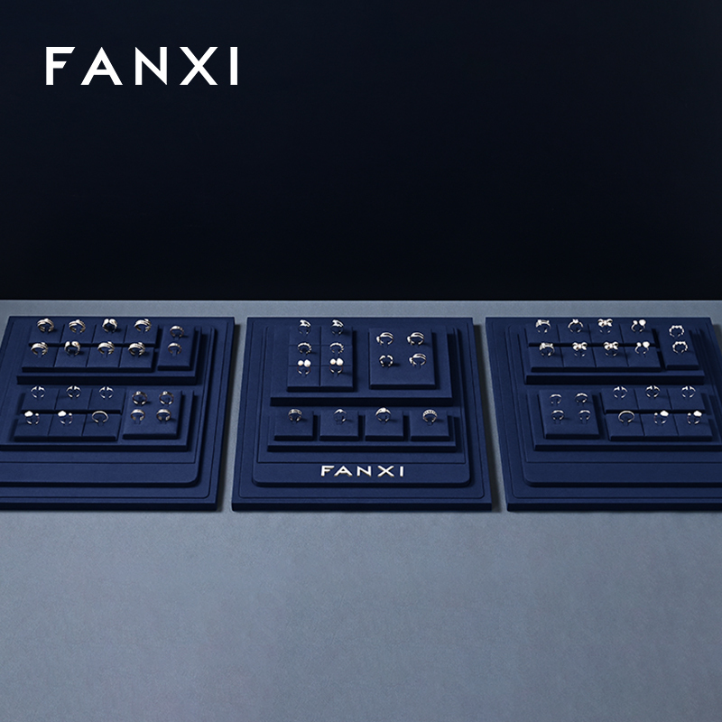 FANXI factory Blue Microfiber Jewelry display set series