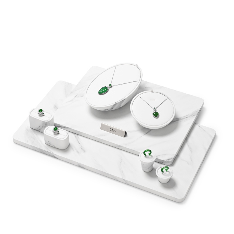 FANXI hot sale white leather luxury jewelry display set