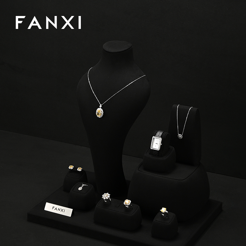 FANXI high end Black Microfiber jewelry presentation