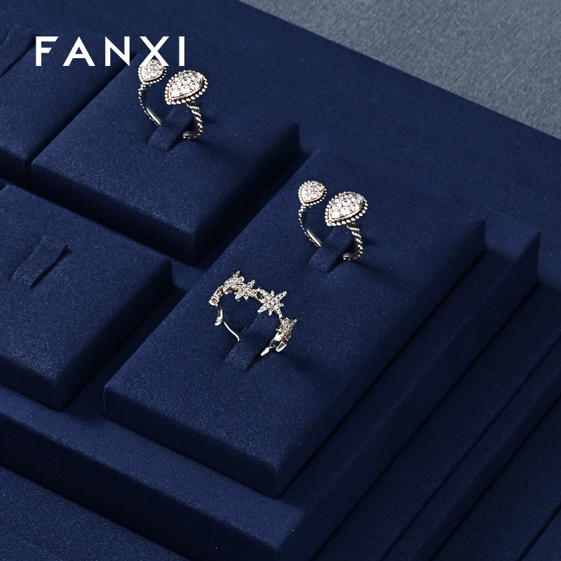 FANXI factory Blue Microfiber Jewelry display set series