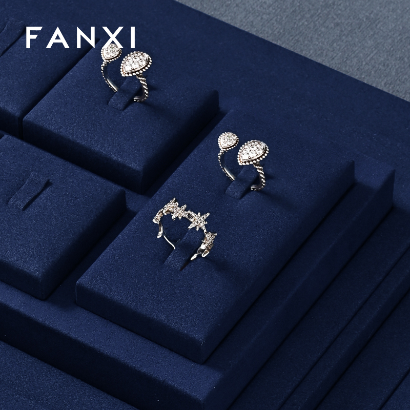 FANXI factory Blue Microfiber Jewelry display set series