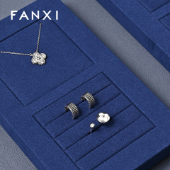 FANXI hot sale Blue Microfiber luxury Jewelry display tray
