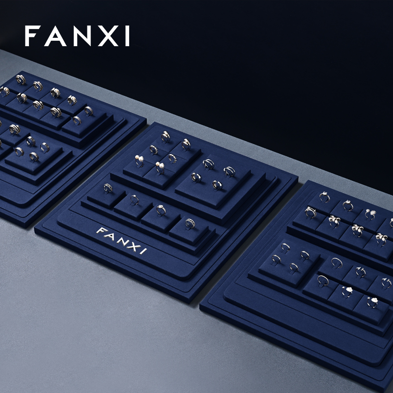 FANXI factory Blue Microfiber Jewelry display set series