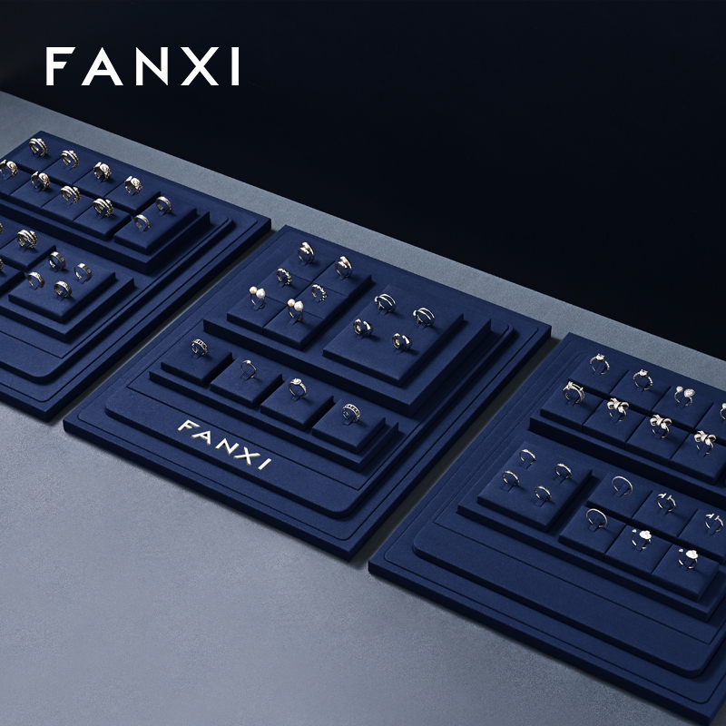 FANXI factory Blue Microfiber Jewelry display set series