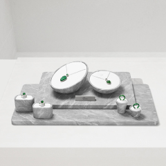 FANXI high quality gray leather luxury jewelry display set