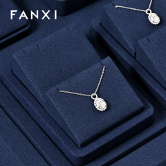 FANXI high quality Blue Microfiber luxurious jewelry display