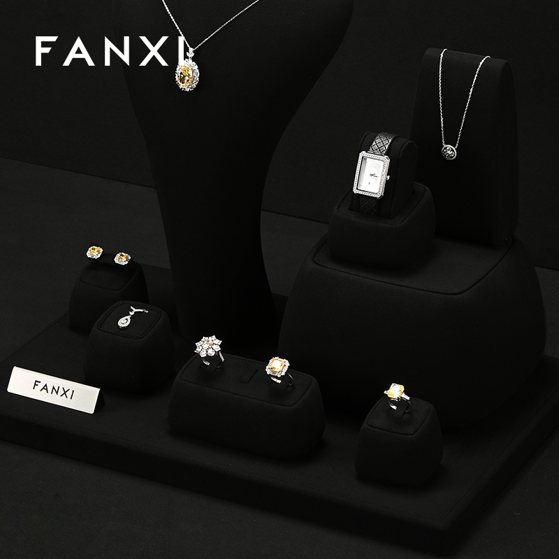 FANXI high end Black Microfiber jewelry presentation