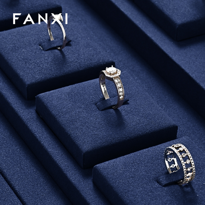 FANXI factory Blue Microfiber Jewelry display set series