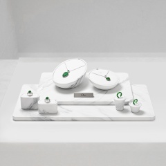 FANXI hot sale white leather luxury jewelry display set