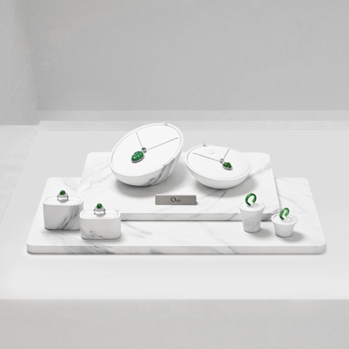 FANXI hot sale white leather luxury jewelry display set