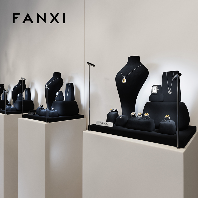 FANXI high end Black Microfiber jewelry presentation