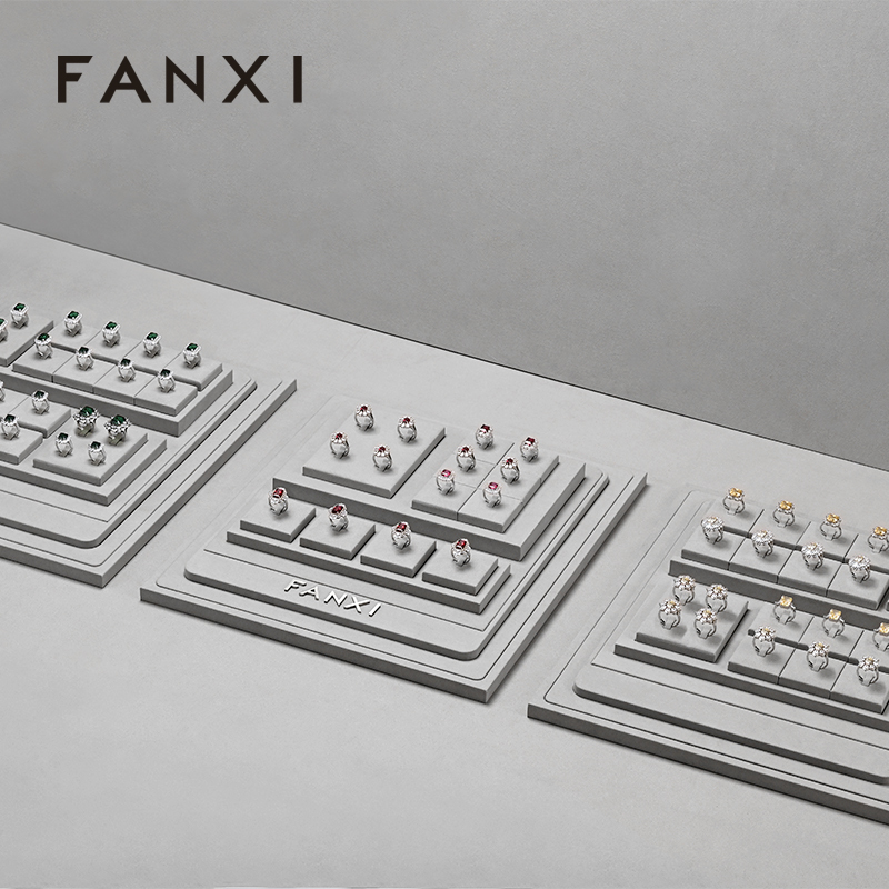 FANXI fashion grey Microfiber custom jewelry display