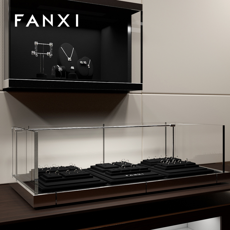 FANXI wholesale Black Microfiber jewellery ring display
